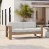 Modern Design Garden Sofa Set for Outdoor Patio Courtyard Leisure Teak Wooden Furniture for Home Hotel Villa Park Apartment