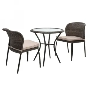 Modern Design Outdoor Furniture Set China 3-Piece Rattan Patio Garden Furniture for Coffee Shop Wicker with Aluminum Frame