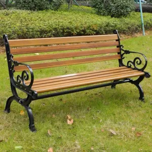 Modern Design Park Outdoor Bench Sofa Set Aluminum Plastic Wood WPC Garden Furniture for Dining Hotels