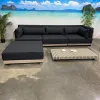 Modern Design Teak Wood Sofa Set for Apartment Living Room Farmhouse Garden Patio Park Outdoor Villa Furniture Fabric Material