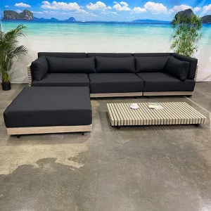Modern Design Teak Wood Sofa Set for Apartment Living Room Farmhouse Garden Patio Park Outdoor Villa Furniture Fabric Material