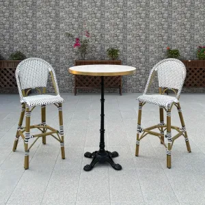 Modern Eco-Friendly French Bistro Bar Table and Chair Set Metal Outdoor Hotel Furniture for Dining or Home Use