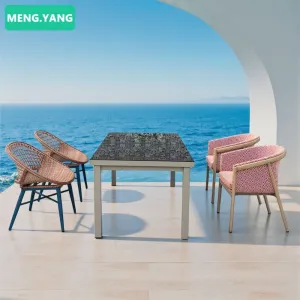 Modern Garden Teak Furniture Outdoor Dining Table and Chair Set for Hotels Resorts Villas
