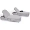 Modern Gray Aluminum Hotel Chaise Lounge Outdoor Recliner Garden Furniture Rope-Sided Beach Lounge Chair for Pool Sunbathing