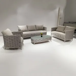 Modern Modular Sofa Rattan Furniture Set for Outdoor Garden for Hotels Patios Courtyards Villas