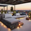 Modern Outdoor Garden Aluminium Furniture Couch New Design Factory Price Modern Garden Teak Sofa Set