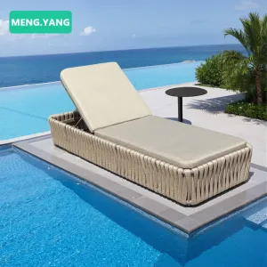 Modern Hotel Pool Chaise Lounge Outdoor Furniture Beach Villa Sun Bed Rope Balcony Aluminium Sun Loungers