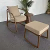 Modern Luxury Garden Rocking Chair with Footstool Comfortable Outdoor Rocking Chair