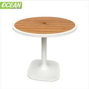Modern Luxury Hotel Dining Table Chair Set Aluminum Teak Wood for Outdoor for Garden Restaurant Villa Balcony Use