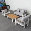 Modern Outdoor Aluminum Garden Furniture Set Portable Comfortable Modular Sofa Designed Durable Rattan Metal Materials Hotels