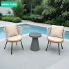 Modern Style Design Outdoor Garden Patio Furniture Hotel Restaurant Teak Wood Rattan Weaving Chair and Table Sets With Cushion
