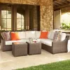 Modern Style Rattan Sectional Modular Garden Furniture Outdoor L Shape Patio Waterproof Sofa Set