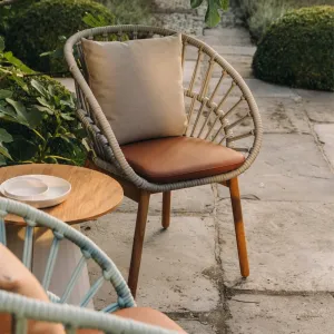 Modern Style Teak Rattan Chair Comfortable Stylish Outdoor Cafe Chair for Garden Patio Dining Balcony for Restaurants