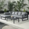 Modular Outdoor Patio Garden Sofa Set Aluminum with Rattan PE for Hotels Villas Resorts Gardens Terraces