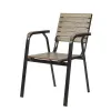New Arrival Garden Outdoor Furniture Set Aluminum Hotel Patio Dining Chairs with Plastic Wood Rope Material for Parks Hotels
