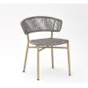 New Arrival Rope Outdoor Furniture Garden Cast Aluminum Patio Dining Chairs