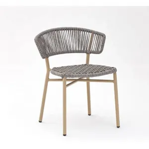 New Arrival Rope Outdoor Furniture Garden Cast Aluminum Patio Dining Chairs