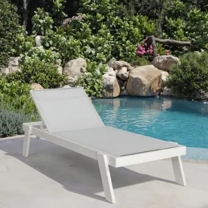 OEM ODM Modern White Aluminum Outdoor Patio Beach Swimming Pool Sun Lounger Sun Bed Chaise Lounge Chair for Hotel and Home Use
