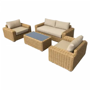 OEM ODM Traditional Style Outdoor Garden Furniture Set Rattan Wicker Sofa with Aluminum Frame for Patio Application