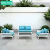 Outdoor Furniture Garden Sofa Set Minimalist Aluminium Frame Hotel Balcony Courtyard Patio Sofa Set for Poolside