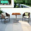Outdoor Garden Furniture Modern Rope Weave Armchair Aluminum Metal Dining Table and Chair Sets for Hotel Restaurant Patio