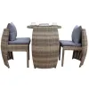 Outdoor Garden Tables Patio Rattan Table and Chair Set Hotel Villa Balcony Restaurant Coffee Furniture Set