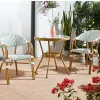 Patio Stackable Wicker Bistro Chair Vintage Outdoor Restaurant Wedding French Garden Cafe Dining Chair and Table Set for Hotel