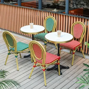 Rattan French Bistro Chairs and Table Francese Bistro Sedie in Rattan Garden Sets Bamboo Patio Bistro Set Outdoor Furniture