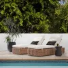 Villa Beach Poolside Adjustable Back Rattan Sun Lounger Bed Portable Outdoor Furniture Aluminum Frame Leisure Sun Recliner