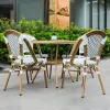 Wholesale French Style PE Rattan Bistro Chair Restaurant Dining Table and Chair Waterproof Outside Wicker Rattan Chairs