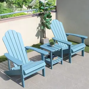 Wholesale Modern Outdoor Shell-Shaped Backrest Recycled Plastic Wood Adirondack Chair Garden Outdoor Furniture Set