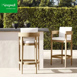 All Weather Outdoor Garden Furniture Modern Design Teak Wood Patio Restaurant Outdoor Bar Table and Stools