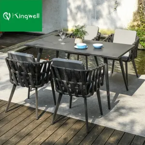 Aluminum Outdoor Furniture Patio Restaurant Table Chair Set Garden Design Modern Dining Table and Chairs