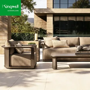 Aluminum Outdoor Furniture Sofa Set Garden Set Sofa Modern Patio Garden Luxury Patio Sofa with Coffee Tea Table