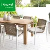 Balcony Garden Outdoor Dining Furniture Sets Patio Tables Set Garden Set Rope Woven Table and Chair With Cushion