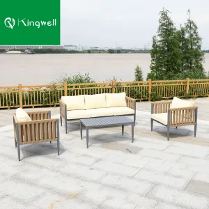 China Factory Seller Outdoor Aluminum Furniture Rope Weave Chair Garden Lounge Sofa Set for Hotel