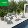 Commercial Grade Wholesale Aluminum Furniture Leisure Outdoor Sofa Set for Beach Resort Restaurant Hospitalty