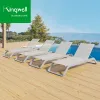 Commercial Outdoor Aluminum Furniture Outdoor Stackable Waterproof Chaise Lounge for Hotel Swimming Pool Projects