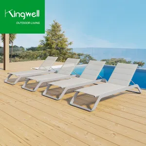 Commercial Outdoor Aluminum Furniture Outdoor Stackable Waterproof Chaise Lounge for Hotel Swimming Pool Projects
