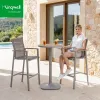 Commercial Outdoor Dining Bar Hight Table and Chairs Aluminum Portable Bar Stools for Hotel Restaurant Cafe