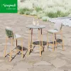 Commercial Quality Modern Water Resistant Rope Woven Aluminum Frame Bar Stools for Outdoor Restaurant Hotel Dining Bar Set Use
