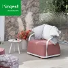 Contemporary Aluminum Frame Outdoor Furniture Durable Garden Sofas Armchair for Home Bar Beach Swimming Pool Patio Hotel Dining