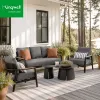 Contemporary Outdoor Lounge Set Aluminum Lightweight Comfortable Garden Sofa Waterproof Cushions for Hotel Villa Dining Areas