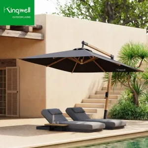 Custom Aluminum Pole Outdoor Garden Balcony Patio Beach Style Umbrella UPF 50 Sun Protection Waterproof Foldable Camping Milk