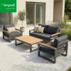 Custom OEM ODM Aluminum Outdoor Furniture Set Weather Resistant Lounge Garden Sofa for Hotel Resort Patio Dining Projects