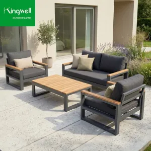 Custom OEM ODM Aluminum Outdoor Furniture Set Weather Resistant Lounge Garden Sofa for Hotel Resort Patio Dining Projects