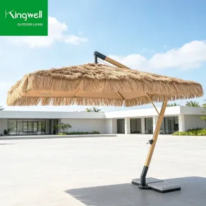 Custom Portable Aluminum Pole Modern Park Boho Beach Luxury Fringed Waterproof Hotel Outdoor Furniture Patio Umbrella Foldable