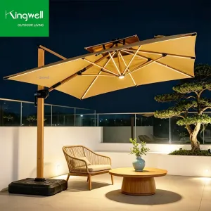 Customized Color Modern Heavy Duty Aluminum Beach Umbrella Outdoor Pool Side Large 25M UV50 Manual Opening