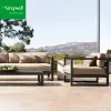Customzied Modern Portable Aluminum Frame Garden Outdoor Furniture Sofa Set with Coffee Table