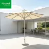 Double-Layer Wave Design Aluminum Pole White Big Umbrella Beach Market Wedding Sun Sunshade Outdoor Parasol Umbrella